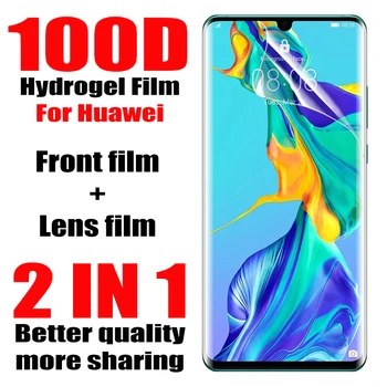 Ekrāna Aizsargs, Lai Huawei P30 Pro P40 P20 Lite Pilnībā Segtu Hidrogelu Filmas Mate 20 30 40 Pro Lite P Smart Y6 2019 Z Ne Stikla