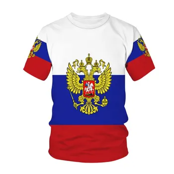 Krievijas Spānijas Karogs Modeli Vasaras T-Krekls Sievietēm, Vīriešiem 3D Iespiesti Lielgabarīta T Krekli Meitenēm, Zēniem Harajuku Bērnu Apģērbu Top Tees Attēls 2