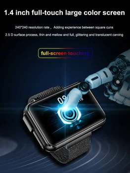 Cilvēks Sporta Smart Watch 2 in 1 TWS Bezvadu Bluetooth Austiņas HD Pilna skārienekrāna Fitnesa Smartwatch Veselības Noteikšanas Aproce Attēls 2